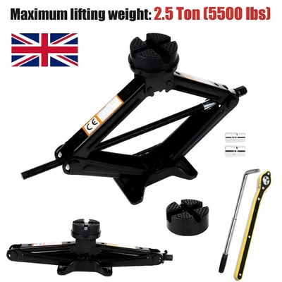 2.5T Scissor Jack + Extendable Wheel Wrench Brace Socket Car Van Tire Hand Tool - Image 1 of 4