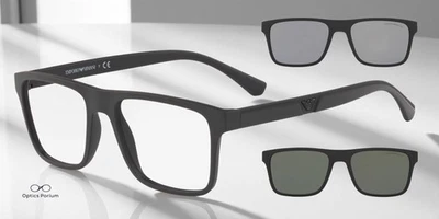 Gafas de sol para hombre EMPORIO ARMANI EA4115F 58011W rectangulares negras mate transparentes 54 mm Foto 1 de 2