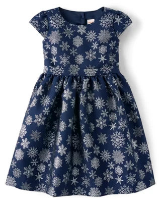 Vestido Gymboree Niñas Copo de Nieve Ajuste Y Acampanado con Rosca Metálica - 4T Foto 1 de 4