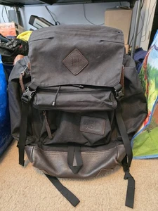 Mochila de Senderismo Vintage THE NORTH FACE Gris Lona Cuero Negro - Imagen 1 de 10