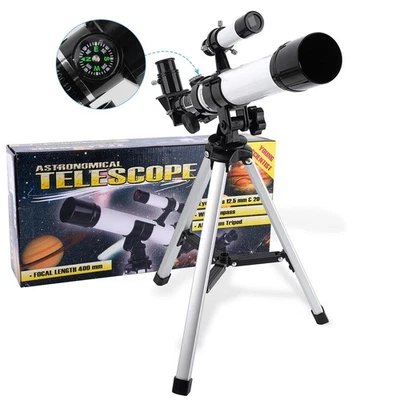 40mm Refractor Telescope 400mm Tripod Compass for Comet Viewing Kids Beginners - Image 1 of 4