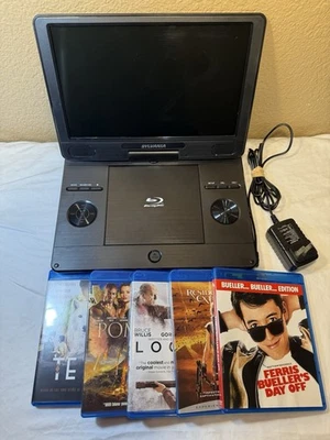 SYLVANIA SDVD1187 11.4" Portable Blu-ray + A/C Adapter and 5 Blu-rays - Image 1 of 4
