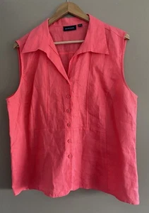 Gordon Smith Women’s Sleeveless Linen Blouse. Size 18 - Picture 1 of 15