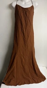 H&M Kupfer Kleid ausgestellt offener Rücken Schnürung Spaghettiträger Verschluss Gr. L - Bild 1 von 8