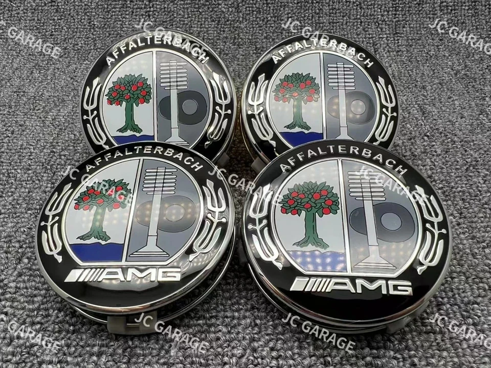 AMG Affalterbach Apple Tree Black 75mm Wheel Center Cap Hub Cap Mercedes-Benz - Image 1 of 3