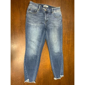 Kancan Cropped Raw Hem Jeans Women 14 Festival Fall Boho Fringe Western Preppy - Picture 1 of 12