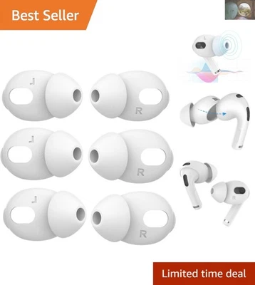 3 Pairs Ultra-Thin Silicone Replacement Ear Tips for AirPods 4 - Comfort & Fit - Image 1 of 4