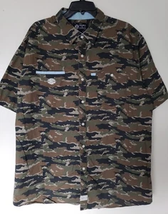 Crooks & Castles Camouflage Short Sleeve Button-Up Shirt Mens XXL - Picture 1 of 5