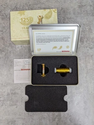 Pie Bernina chapado en oro #1 - Edición 125 aniversario - Nuevo en caja Foto 1 de 3