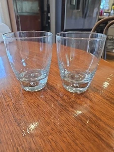 Set of 2 Bormioli Rocco Luna Controlled Bubble Base Low Ball Tumblers Signed - Picture 1 of 5