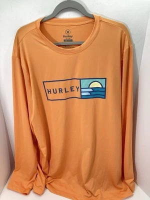 Camiseta Hurley UV Hombre Talla XL Naranja Manga Larga Pullover Mecha Humedad Nueva Sin Etiquetas Foto 1 de 4