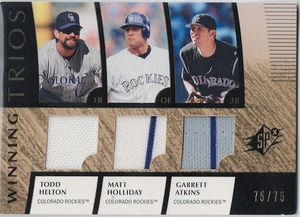 2008 Upper Deck SPx Win Trios Jersey Gold - Helton / Holliday / Atkins #75/75 - Picture 1 of 1