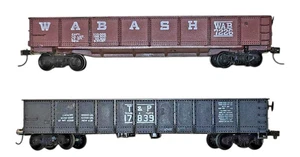 2 Vintage HO Gondelwagen Wabash Kohleladung Texas Pacific Kadee Kupplungen RTR - Bild 1 von 11