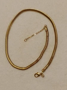 Necklace - GOLD TONE - SNAKE LINK CHAIN - 4 mm Wide x 14 in LG - W 1 1/2 in Ext - Picture 1 of 5