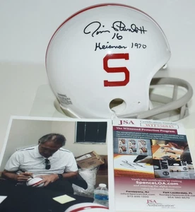 JIM PLUNKETT AUTOGRAPHED CUSTOM MINI HELMET STANFORD CARDINALS HEISMAN 1970 JSA - Picture 1 of 7