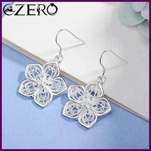 Heiße hochwertige Retro hübsche Blumen 925 Sterling Silber Ohrringe für Damen - Bild 1 von 23