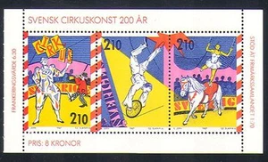 Sweden 1987 Circus/Clowns/Horse/Trapeze/Animation 3v bkt pane (n33861) - Picture 1 of 1