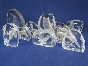 CRISTAL DE MADERA DE CUÑA Corte Inverso Pisapapeles Aves Salvajes SELECCIÓN ELIGE - Imagen 1 de 14
