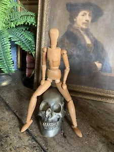 Antique Vintage Wooden Lay Figure Artists Mannequin Articulated On Stand Wood - Picture 1 of 16