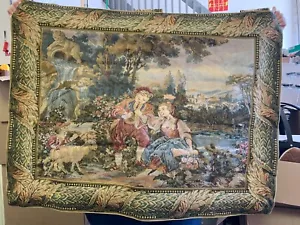 Vintage Möwe Fine Art Wandteppich gefüttert Pastoralszene - gewebter Wandbehang - Bild 1 von 12