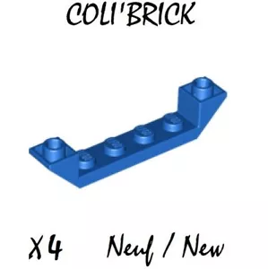 Lego 52501 - 4x Brique / Slope, inverted 45 6x1 - Bleu / Blue - NEUF - Imagen 1 de 1