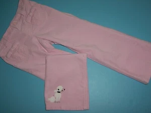 Gymboree girls "TRES FABULOUS" sz 5 PANTS...PINK VELVETEEN with POODLE - Picture 1 of 4