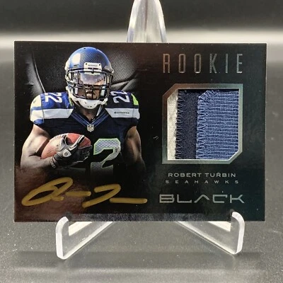 2012 Panini Black ROBERT TURBIN Rookie Jersey AUTO #'d /25 Prime Platinum #29 - Image 1 of 2