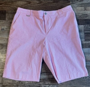Bermudas para mujer Lauren Ralph Lauren Active Seersucker rosa a rayas 14 - Imagen 1 de 10