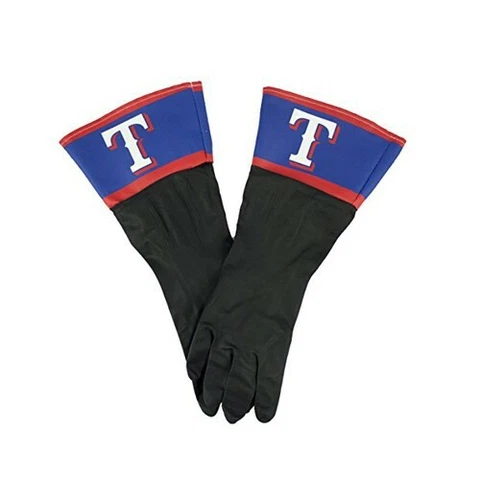 TWO (2) PAIR OF TEXAS RANGERS LATEX CLEANING GLOVES FROM LITTLE EARTH Cover