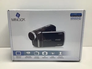 New Sealed Minolta MN50HD 1080p Full HD 20MP Camcorder BLACK 8X Digital Zoom - Picture 1 of 7