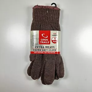 Guantes de punto marrón extra pesados Open Trails, grandes para hombre - Imagen 1 de 2