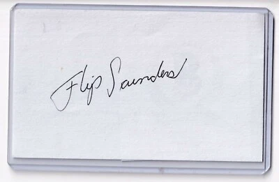 Flip Saunders (NBA Coach) Autographed 3x5 Index Card Beckett COA deceased 2015 - Image 1 of 2