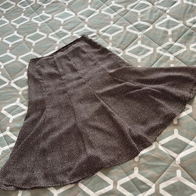Emma James Women’s Brown Polka Dot Lined Flared Side Zip Skirt Size 4 Petite - Image 1 of 4