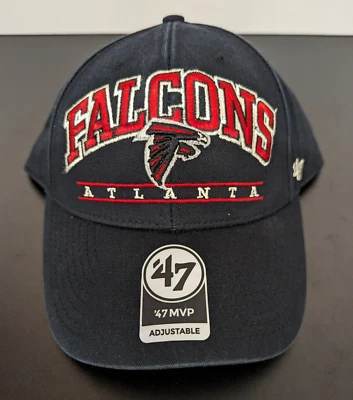 Atlanta Falcons Hat Strapback 47 Brand NFL Fletcher MVP Black Men's Cap - New - Image 1 of 4