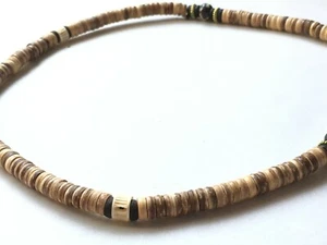 Handgefertigte Halskette Echtholz Fisch Knochen Perle Choker perfektes Geschenk aus Thailand - Bild 1 von 6