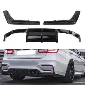 Bright Black Rear Bumper Diffuser Lip Body Kit For BMW F80 M3 F82 F83 M4 2015-20 - Picture 1 of 9