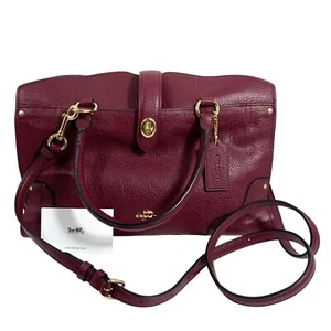 Coach Mercer Satchel Zwei-Wege-Schultertasche burgunderrot Kiesel-Leder 37575 gebraucht, in einwandfreiem Zustand - Bild 1 von 11