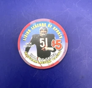 Dick Butkus Chi Bears Tropicana Las Vegas Casino $5 chip Living Legends of Sport - Picture 1 of 2