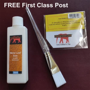 Gold leaf Adhesive Brush 50ml Size Professional Acrylic Glue Gilding Tip - Picture 1 of 3