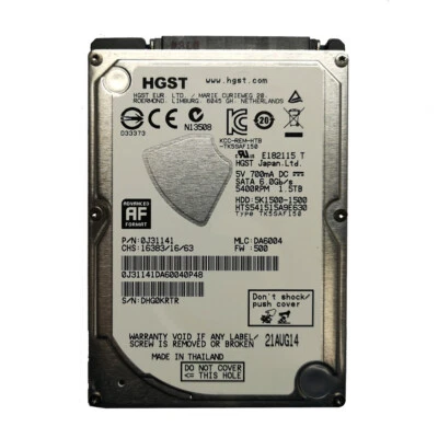 HGST 1.5TB HTS541515A9E630 5400RPM 32MB SATA 2.5" Laptop Hard Disk Drive - Image 1 of 3