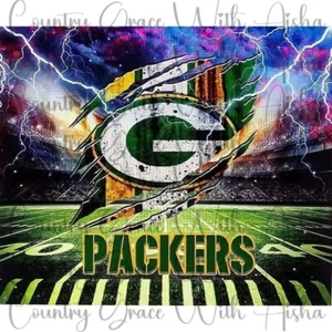 20oz Skinny Tumbler Sublimation Transfer Green Bay Football Ready To Press - Picture 1 of 1