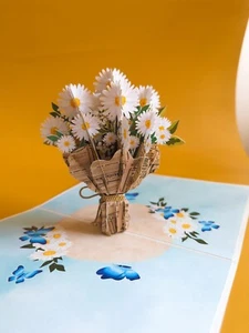 Daisy Boutique Pop-Up Card/ Birthday Cards/ Motherday Cards - Picture 1 of 5