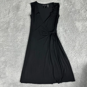 Attention Abito donna gotico senza maniche annodato incrociato avvolgente XS nero midi - Foto 1 di 11