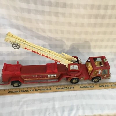NYLINT FORD AERIAL HOOK-N-LADDER FIRE TRUCK PRESSED STEEL  USED CONDITION,G10 - Image 1 of 4