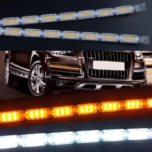 12/14/16LED Switchback Car Flexible Strip Light DRL Sequential Turn Signal Lamp - Foto 1 di 14