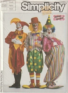 Adult CLOWN/JESTER/HOBO COSTUMES - Vintage Simplicity Pattern 7117 - Size Small - Picture 1 of 2