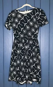 Lularoe schwarz Pusteblume Wünsche Plissee Amelia Kleid Small LLR Retro Whimsigoth - Bild 1 von 5