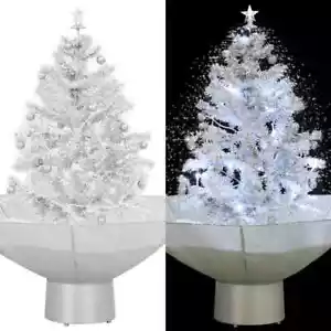 Schneiender Weihnachtsbaum mit Schirmfuß Weiß 75 cm - Bild 1 von 10