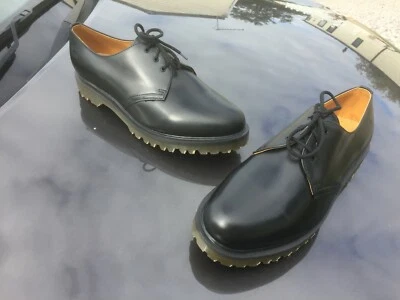 Vintage Dr Martens 1461 ben black leather shoes UK 10 EU 45 Made in England - Image 1 of 4