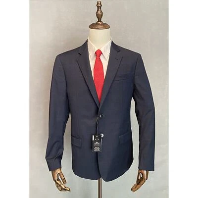 AX Armani Exchange Men's 42R Wool Blazer Modern Fit Navy Plaid NEW - Image 1 of 4